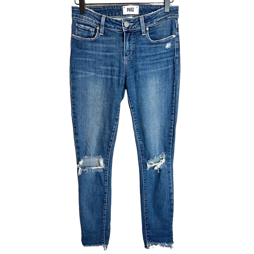 PAIGE Verdugo Ankle Ripped Raw Hem Jeans Dedee Dest